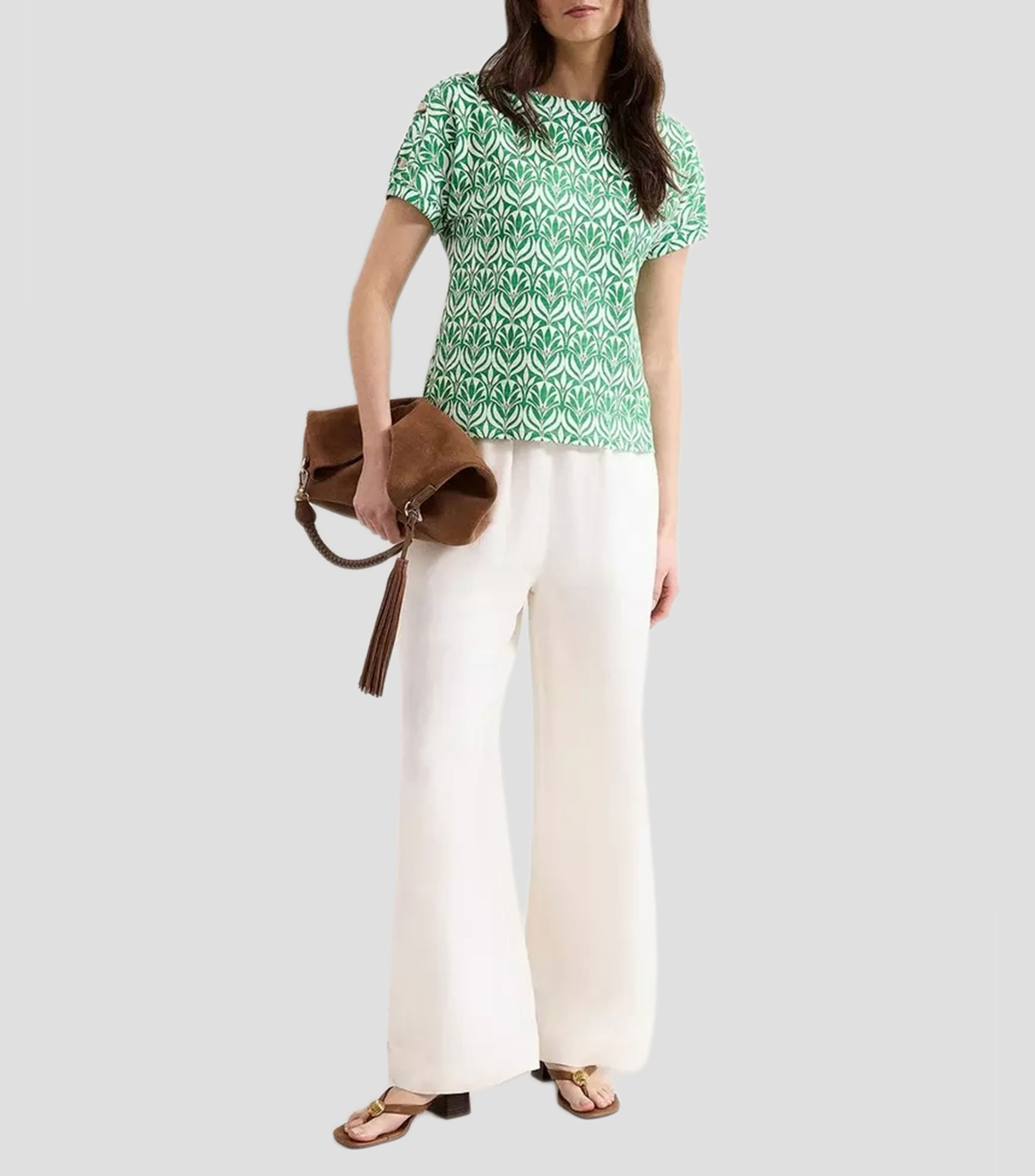 Blusa con estampado manga corta Mujer